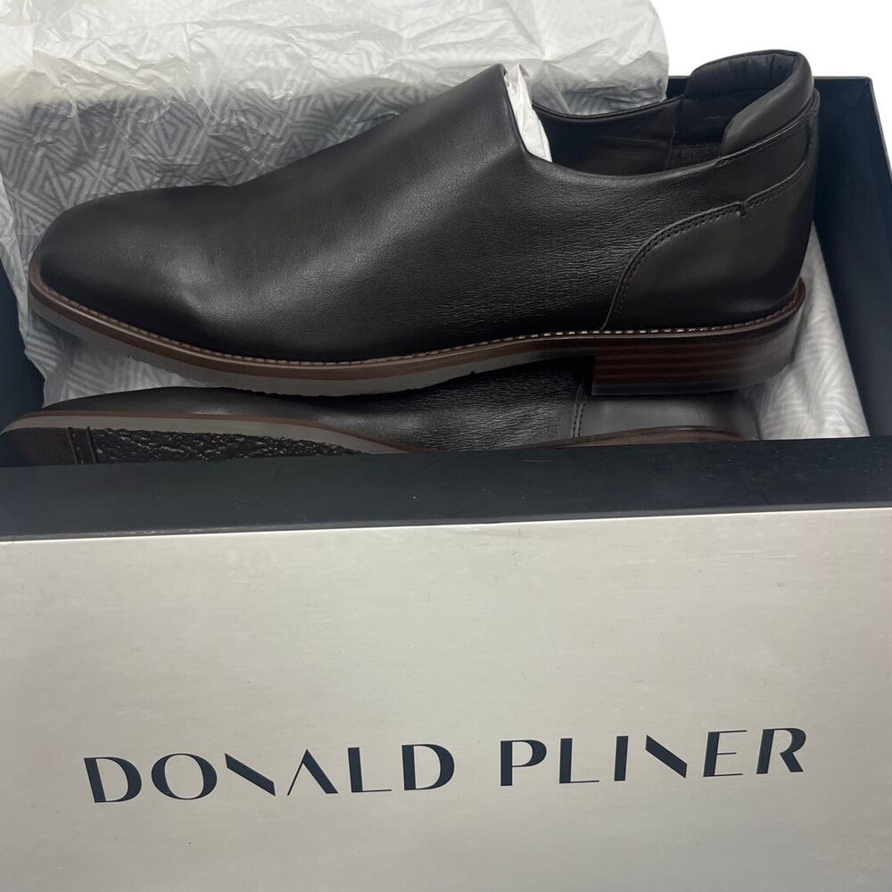 Donald Pliner Dress Shoes Brown Leather Slip On Italy Mens 10.5 NIB